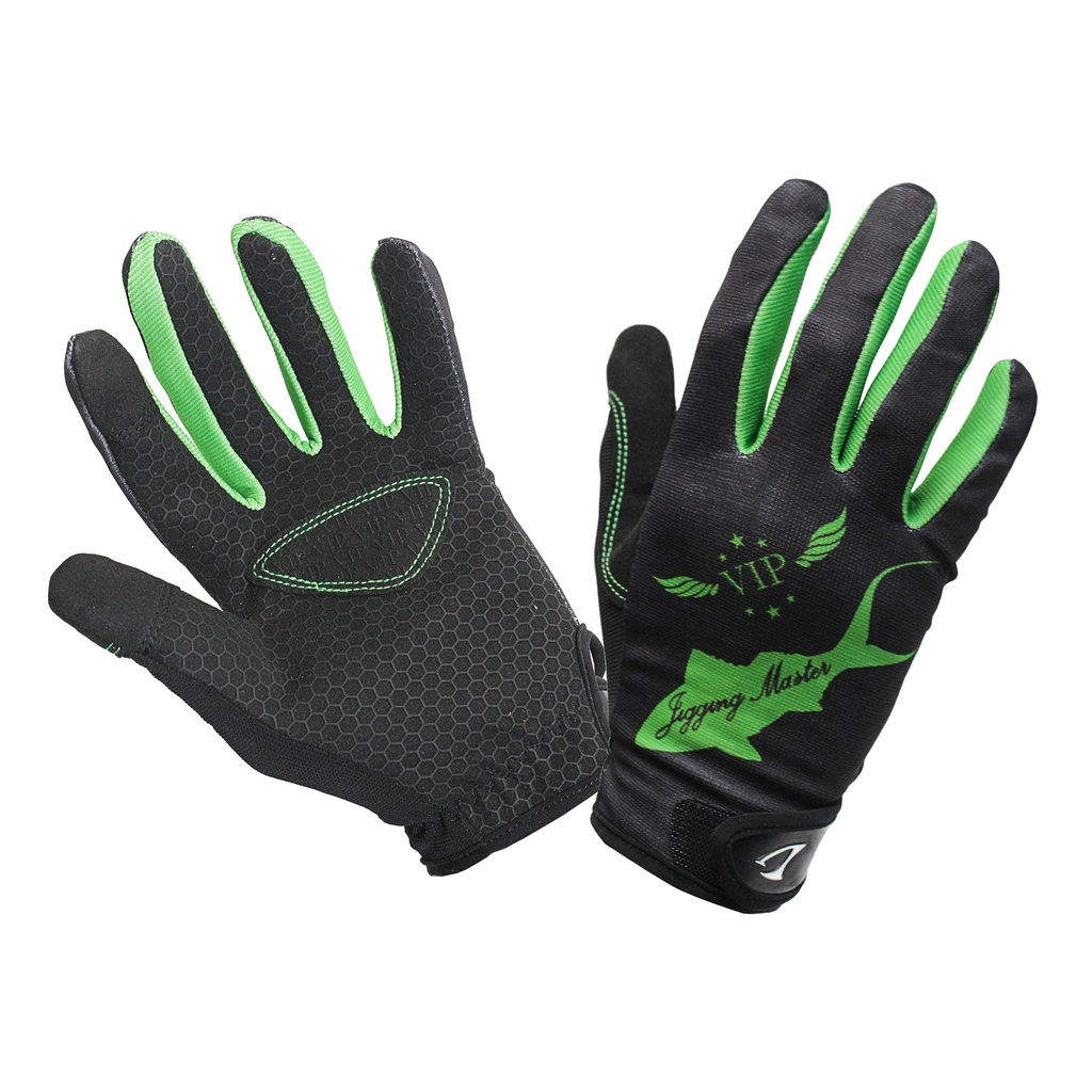 2021 JM VIP JIGGING & POPPING STYLE GLOVES #L #BLACK/GREEN