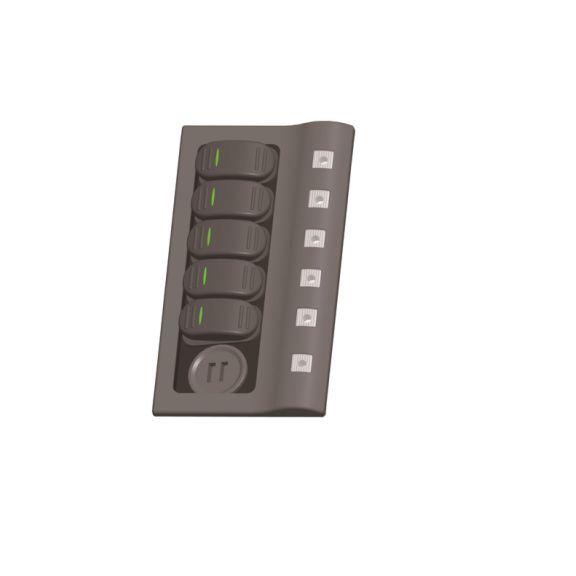 PLASTIC  SWITCH  PANEL , 5 GANG+ 1XUSB 10325