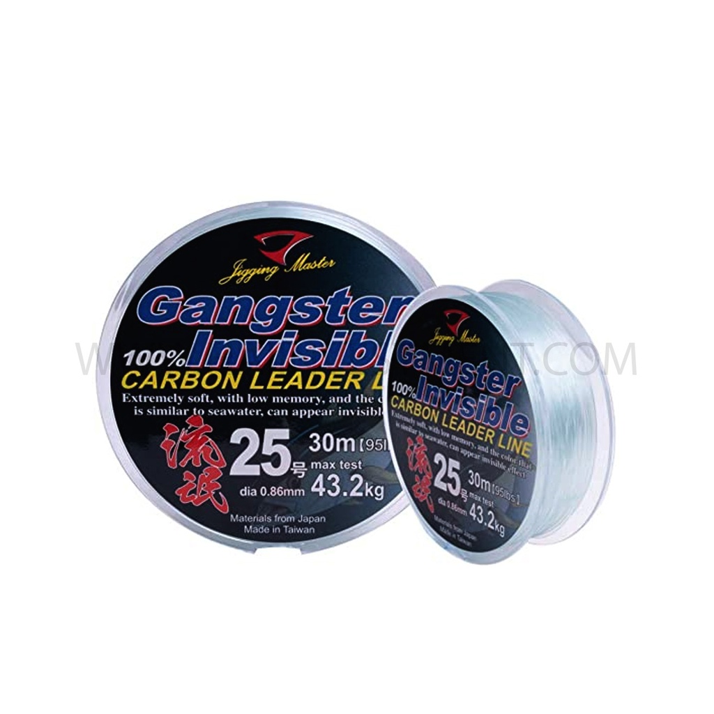JM GANGSTER INVISIBLE LEADER CARBON LINE 30M #16 70LB -