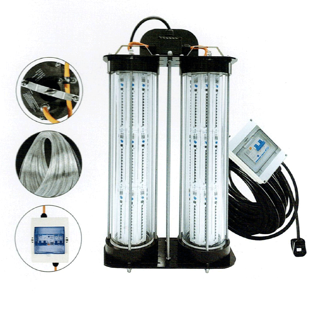 LED UNDERWATER FISHING LIGHT 6000W  220V WHITE LFL-60WA22-01 80M
