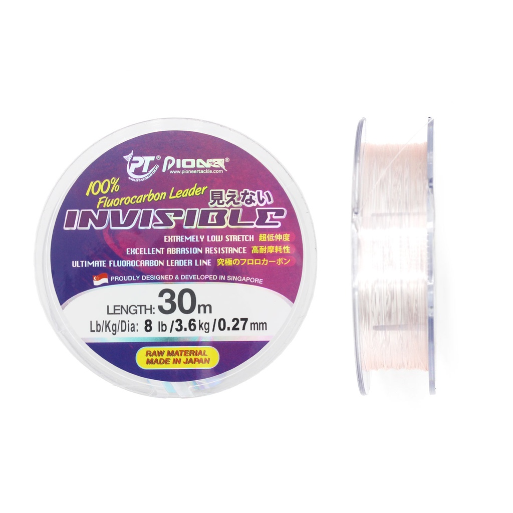 PIO INVISIBLE 30M F/C LEADER: 12LB -PINK
