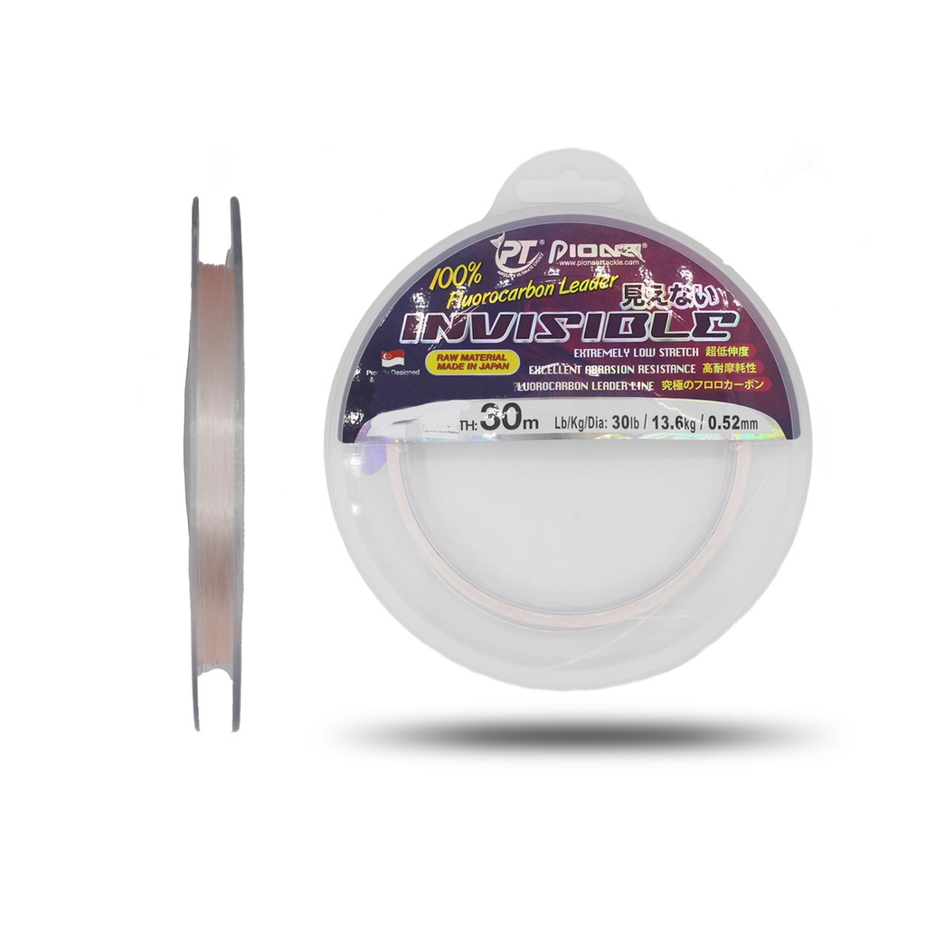 PIO INVISIBLE 30M F/C LEADER: 30LB -PINK