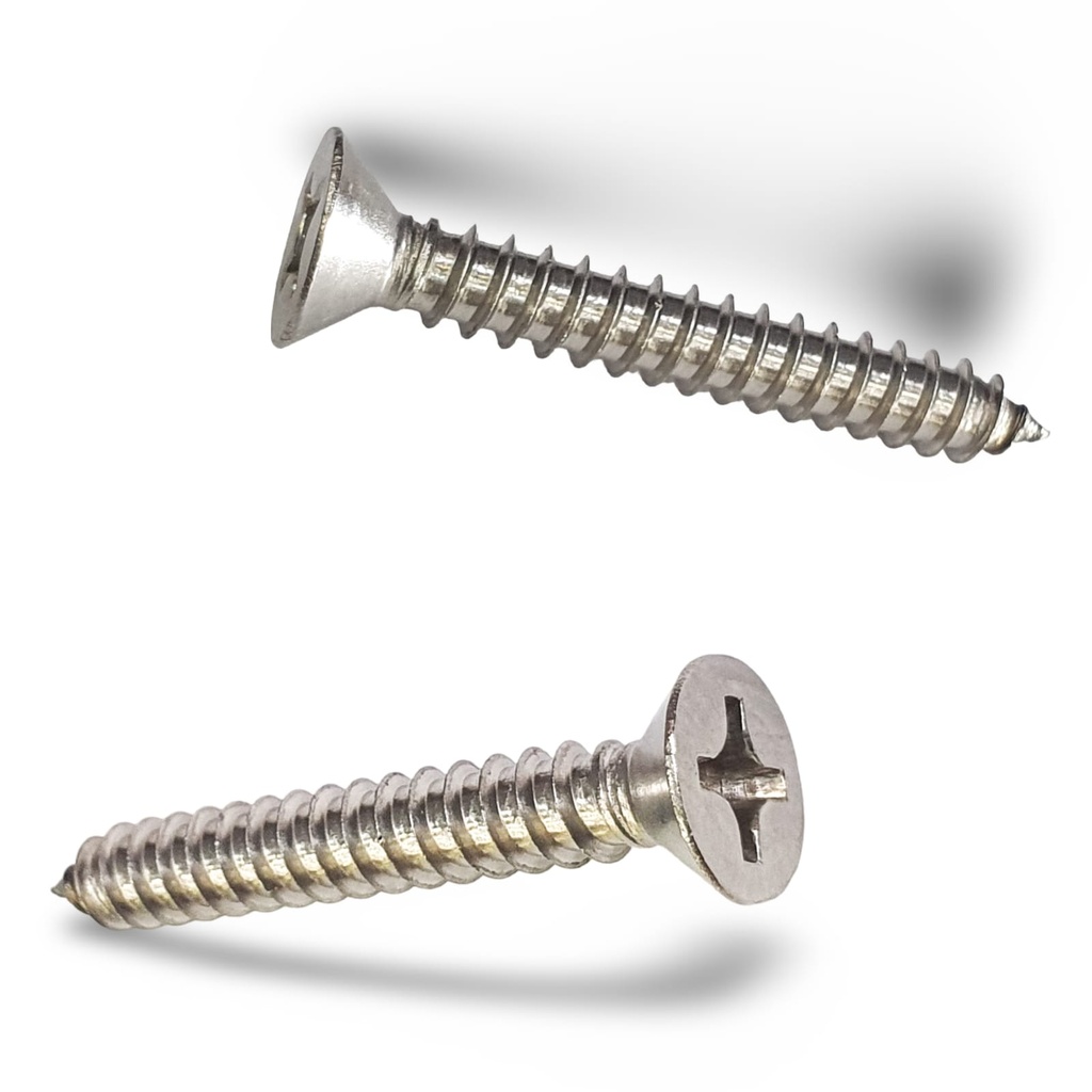 SCREW SS FLAT #10 X 1"