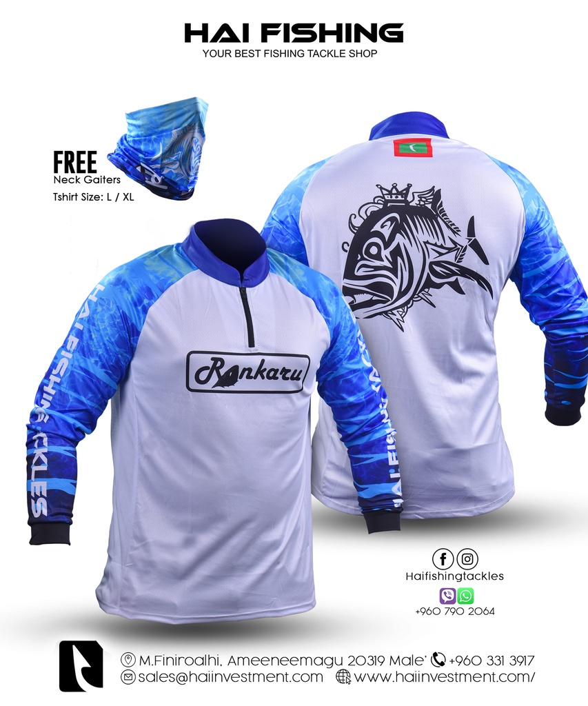 RANKARU BLUE WHITE FISHING SHIRT