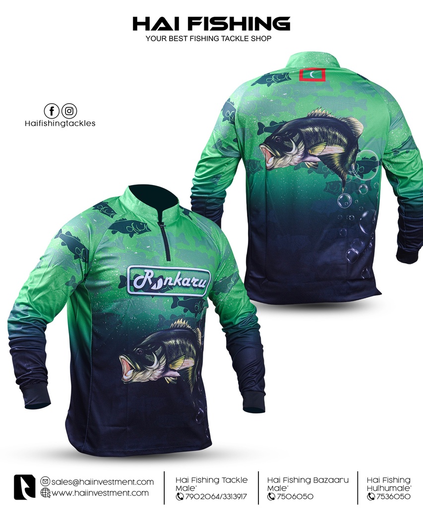 RANKARU DARK GREEN FISH FISHING SHIRT