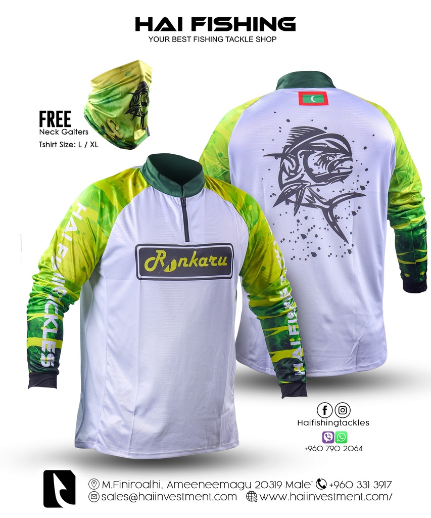 RANKARU GREEN WHITE FISHING SHIRT