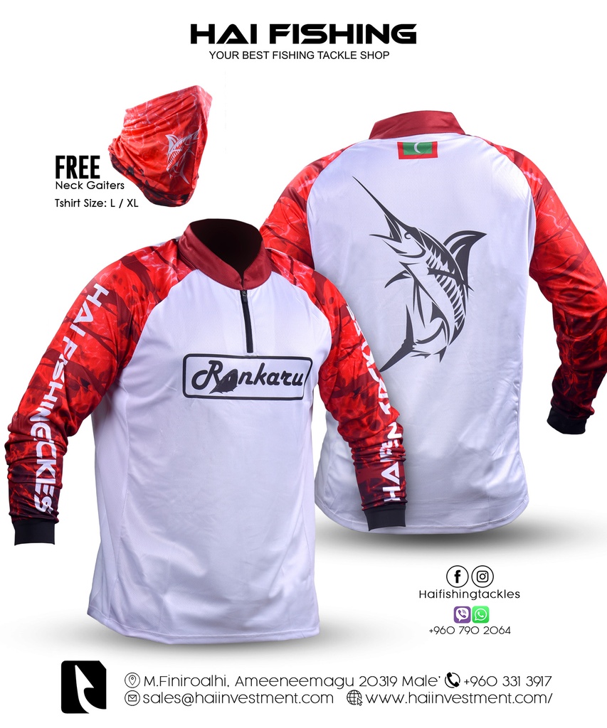 RANKARU RED WHITE FISHING SHIRT