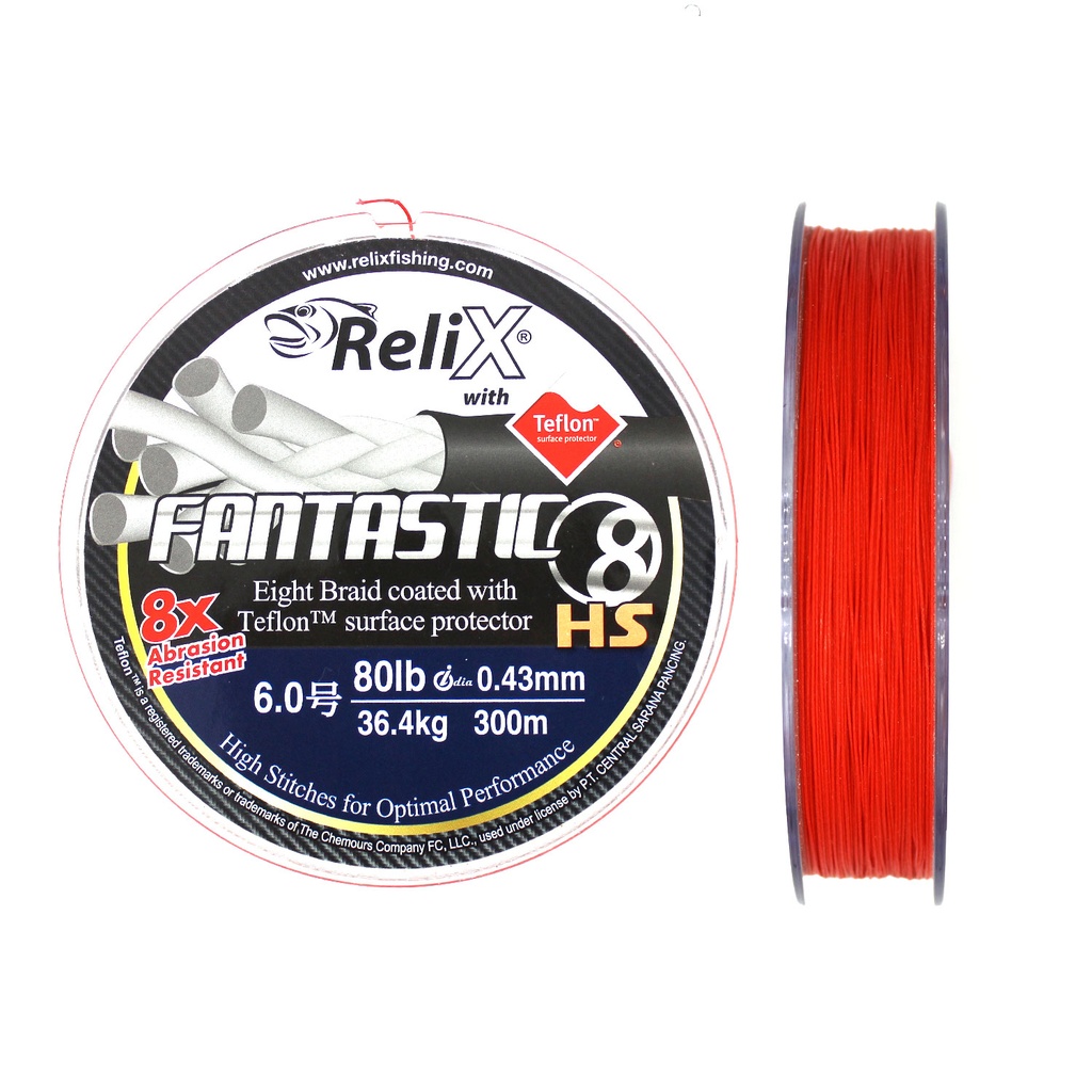 RELIX FANTASTIC 8 HS 300M 0.43 MM/ 80LBS RED